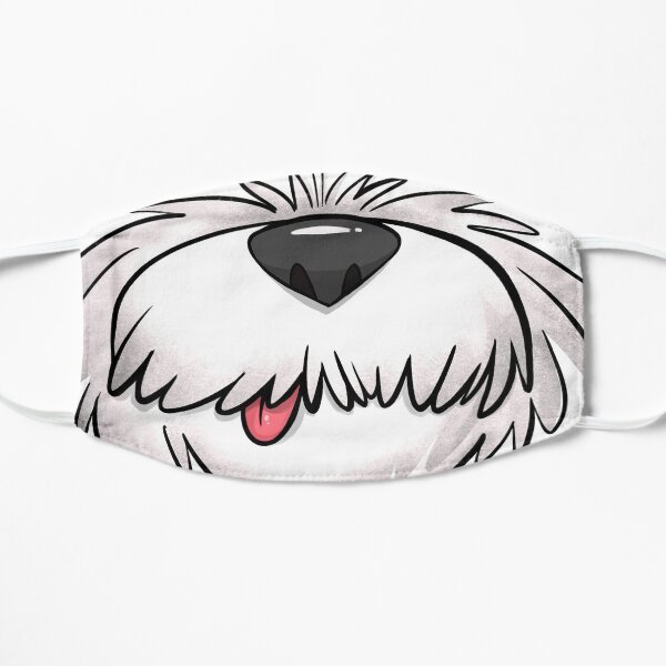 White Fluffy Dog Face Mask Mask