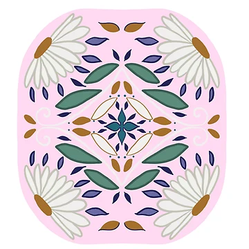 Artwork thumbnail, Pink pattern with daises by TemptingBlue