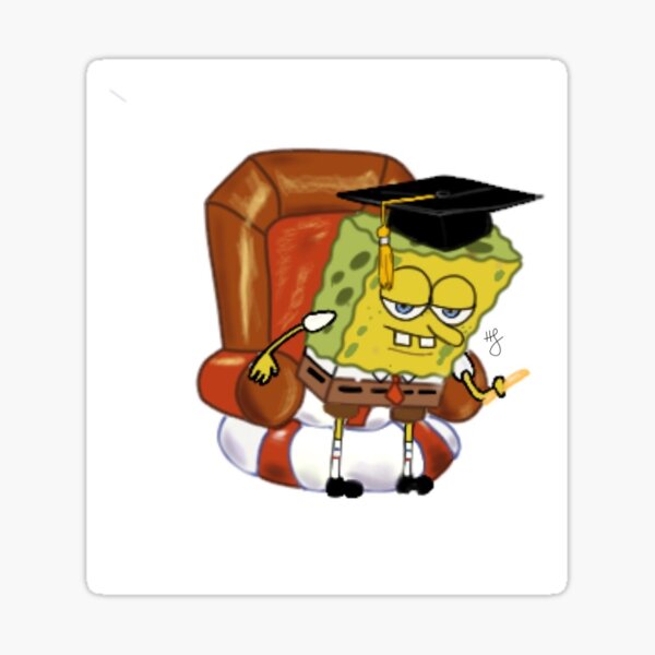 Pegatina Bob Esponja De Graduación Ight Imma Head Out De Hannahscalzo Redbubble 0002