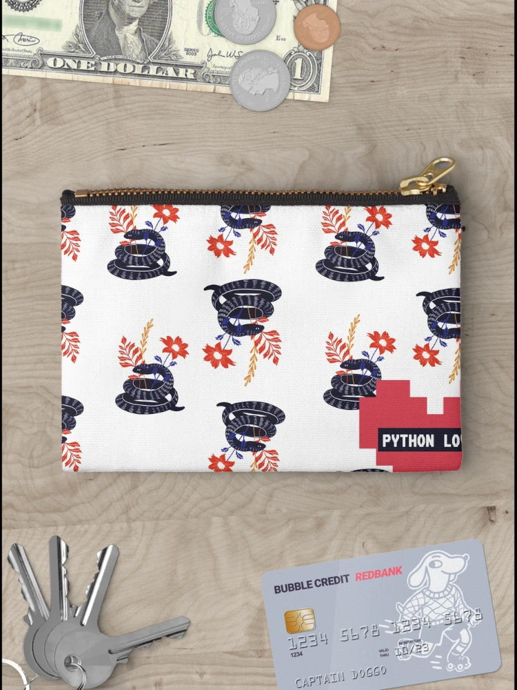 Thumbnail 3 of 4, Zipper Pouch, Python Programming Lover designed and sold by TheMauveCat.