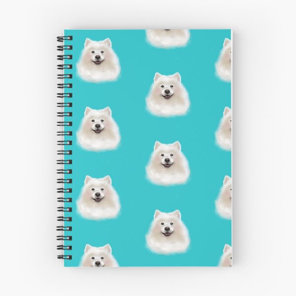 Item preview, Una ilustración de samoyedo simple con fondo azul designed and sold by TeodoraM.