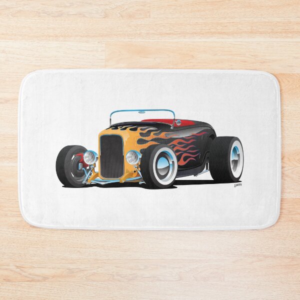 Item preview, Custom Hot Rod Roadster Car with Flames, Chrome Rims and White Wall Tires designed and sold by hobrath.