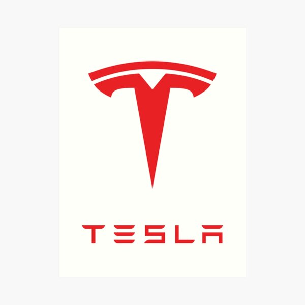 Tesla T Logo Art Prints Redbubble