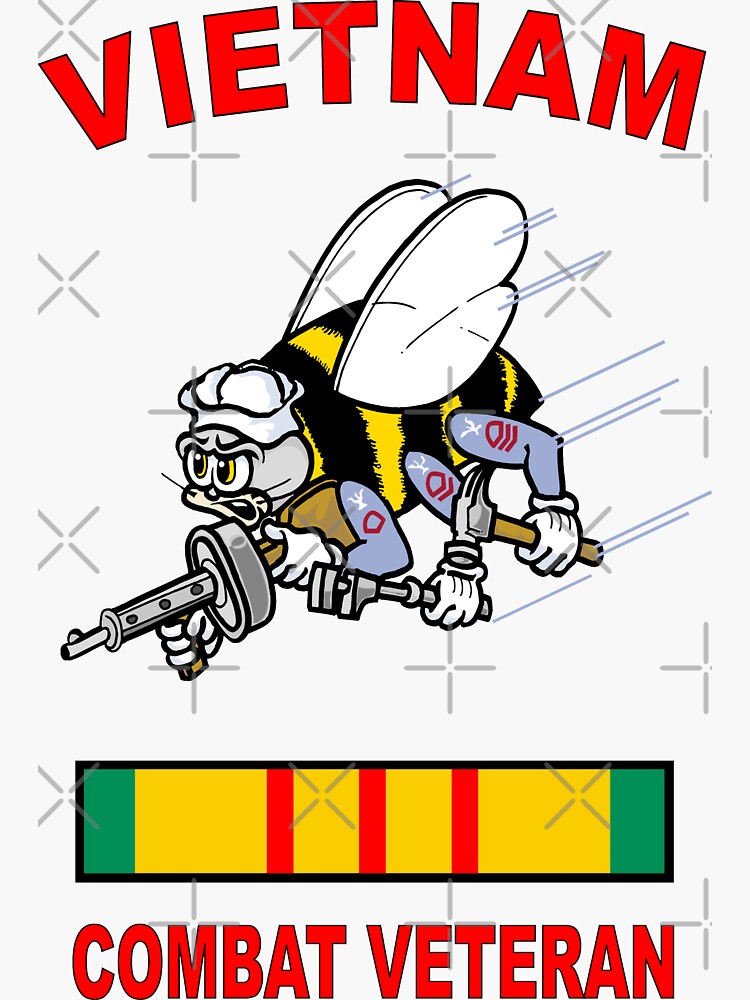 &quot;Seabees Vietnam Veteran Combat&quot; Sticker by tommytbird | Redbubble