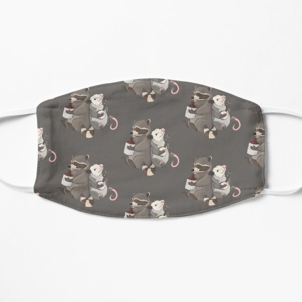 Opossum and a Racoon playing instruments Flat Mask
