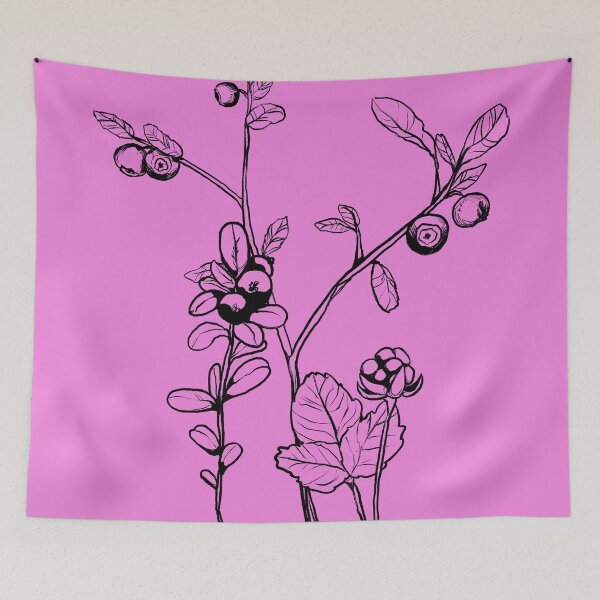 Item preview, Arctic forest berries pink designed and sold by vieno.