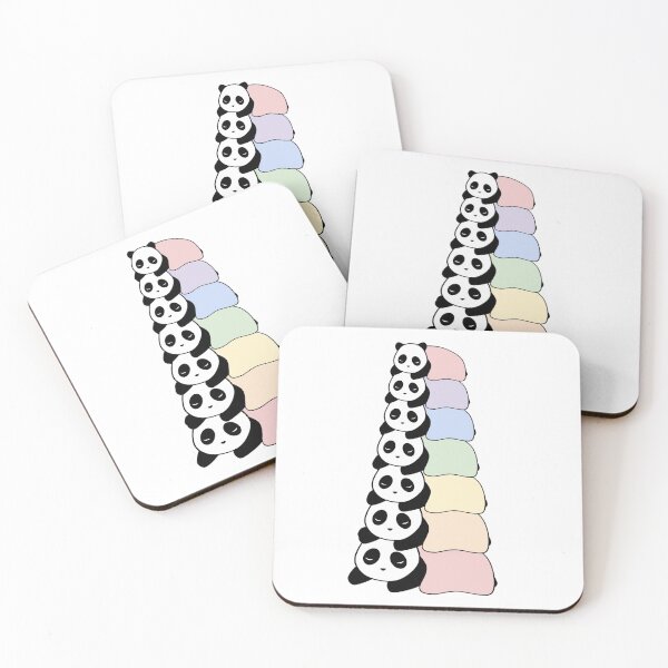 Item preview, Sleepy Panda Stack (Rainbow, White Background) designed and sold by elrathia.