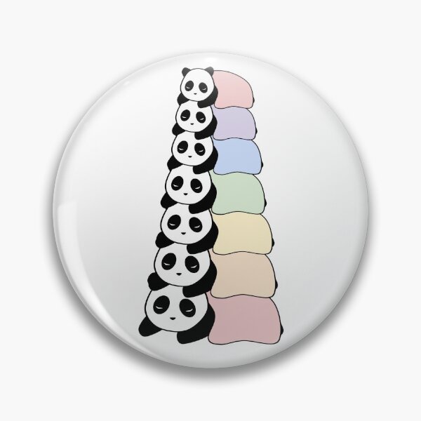 Item preview, Sleepy Panda Stack (Rainbow, White Background) designed and sold by elrathia.