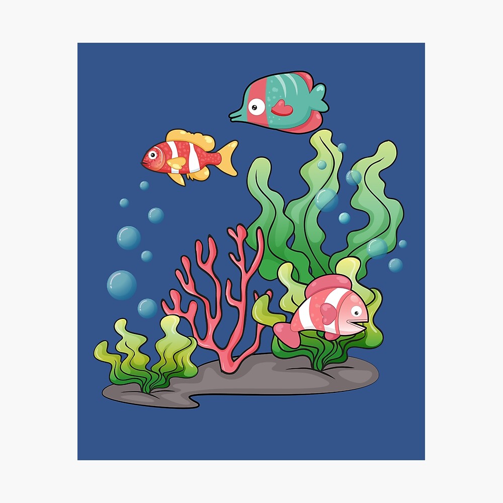 Underwater world colorful cartoon tropical Fish on a coral reef Marine Life Underwater world colorful cartoon tropical Fish on a coral reef Marine Life