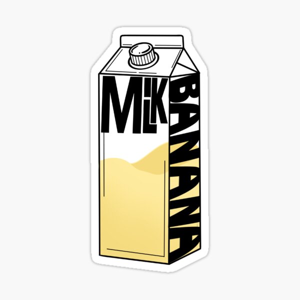 Banana Milk Carton Sticker For Sale By Elliepalmer Redbubble