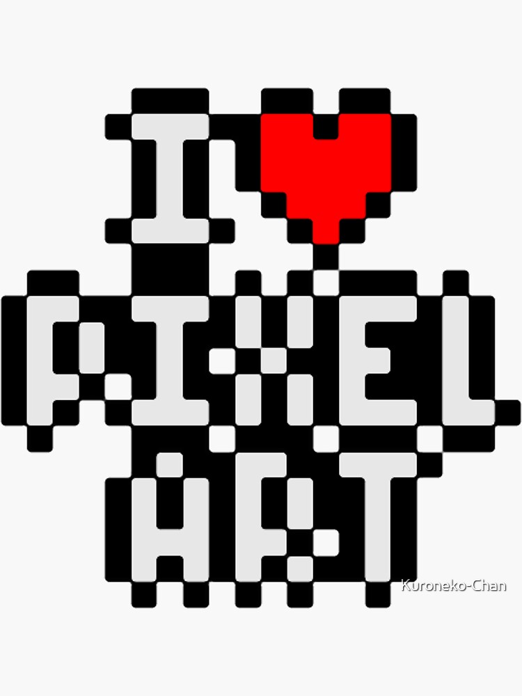 "I Love Pixel Art" Sticker for Sale by KuronekoChan Redbubble