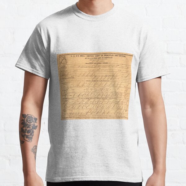 P+H’s Small Writing Chart of Principles and Letters Classic T-Shirt