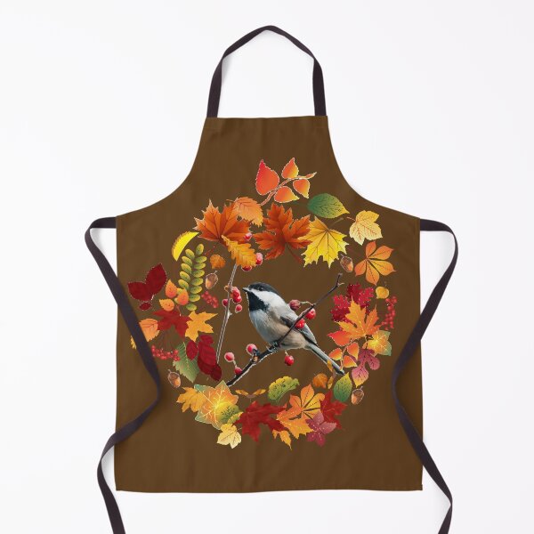 Item preview, 1st Day of Autumn Wreath Black Capped Chickadee Bird designed and sold by GL Digital Artwork .
