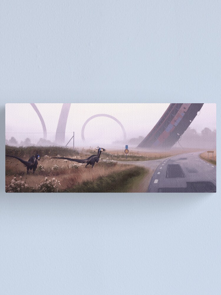 Thumbnail 2 of 3, Canvas Print, Septemberjägare designed and sold by simonstalenhag.
