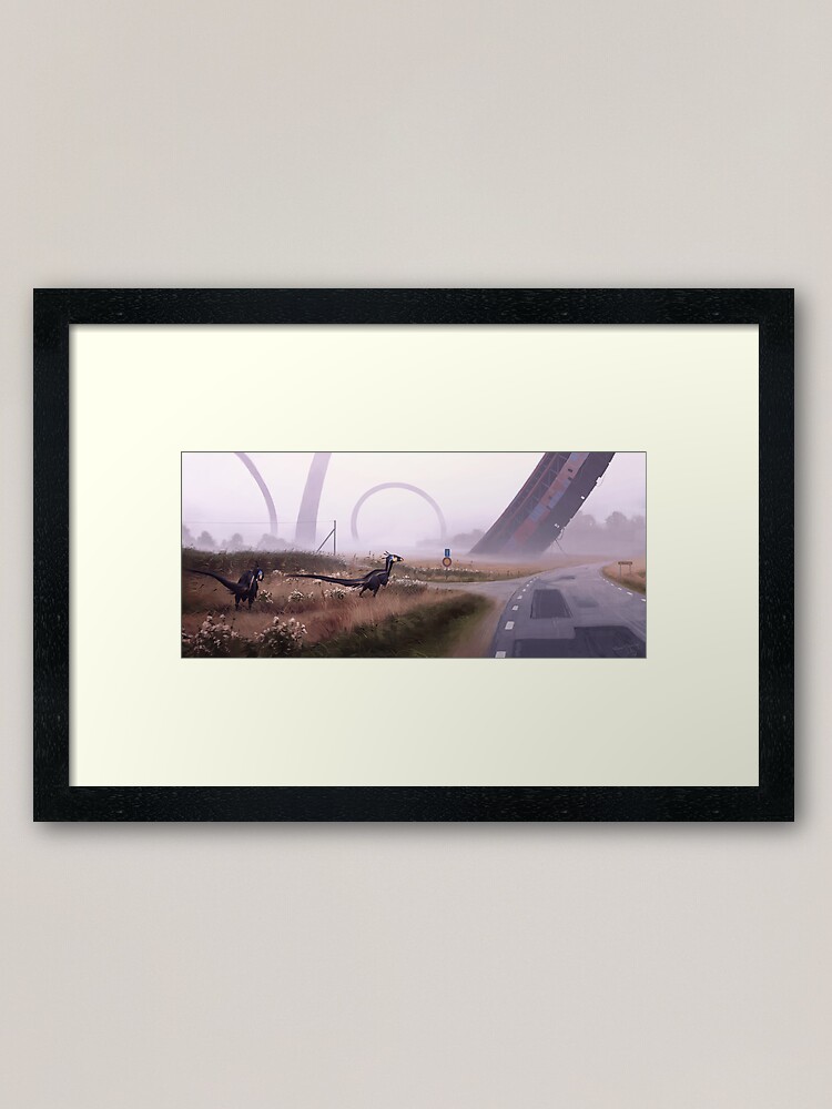 Thumbnail 2 of 7, Framed Art Print, Septemberjägare designed and sold by simonstalenhag.