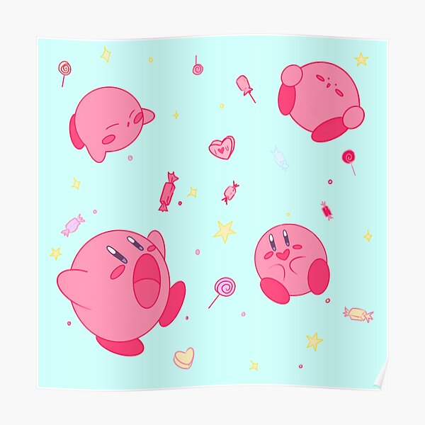 Kirby Cute Pink Posters | Redbubble