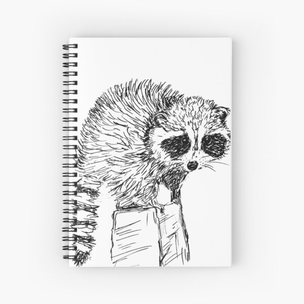 Raccoon Sketch Spiral Notebook
