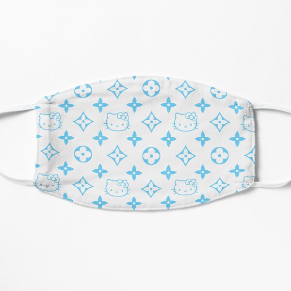 Light blue and white Y2K kitty designer print Mask