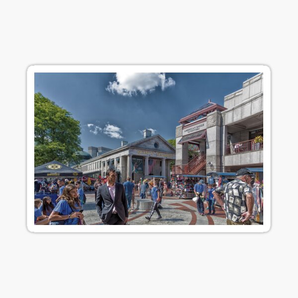 Tourists at Quincy Market Sticker
