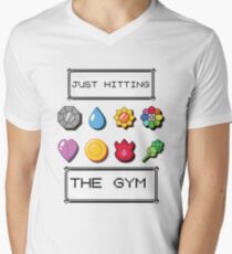Pokemon hitting the gym Men's V-Neck T-Shirt