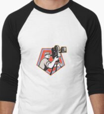 Cameraman Vintage Film Reel Camera Retro Men's Baseball ¾ T-Shirt