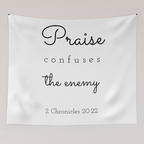 Item preview, Praise Confuses The enemy - Jesus Is King - Bible Verse - Faith Message designed and sold by Shaloj.