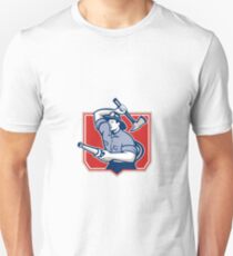 Fireman Firefighter Wielding Fire Axe Unisex T-Shirt