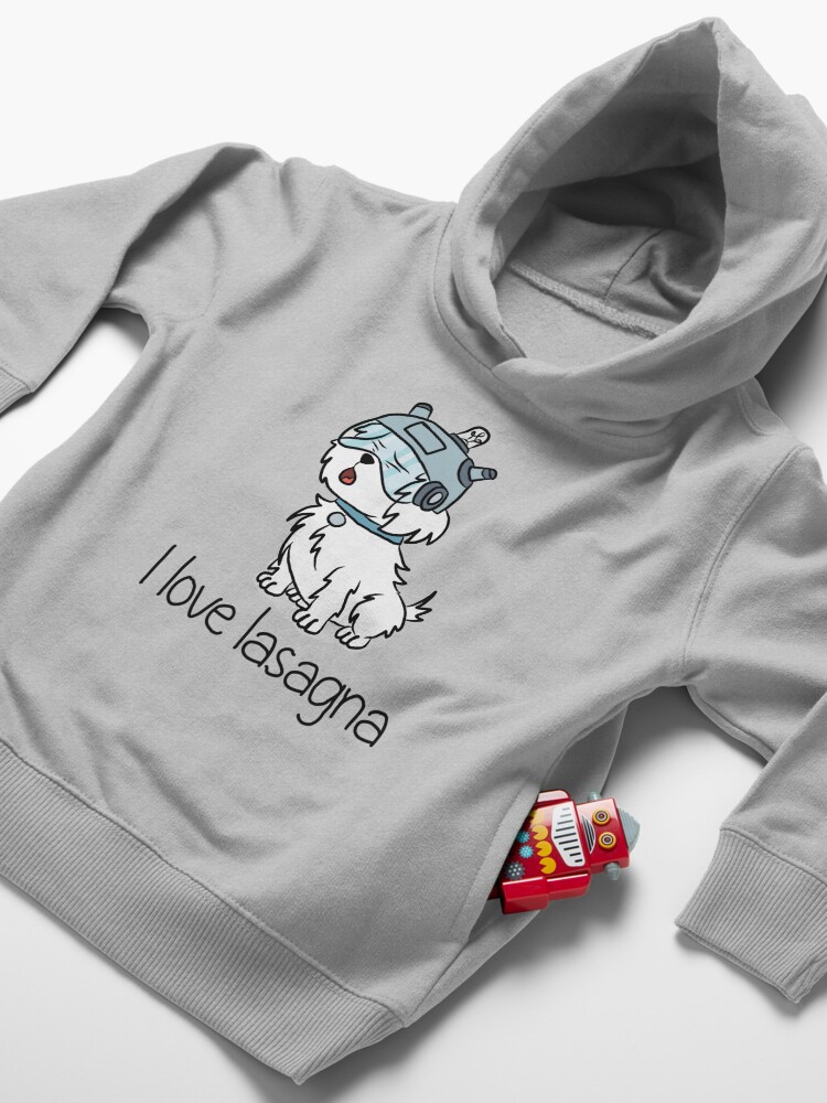 Alternate view of "I Love Lasagna" Snuffles - Rick and Morty Toddler Pullover Hoodie