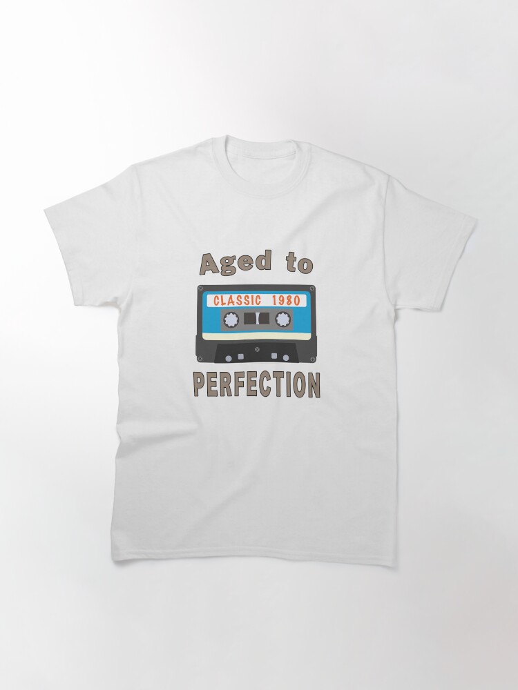 Thumbnail 3 of 7, Classic T-Shirt, 1980 40th Birthday Aged to Perfection Cassette. designed and sold by maxxexchange.