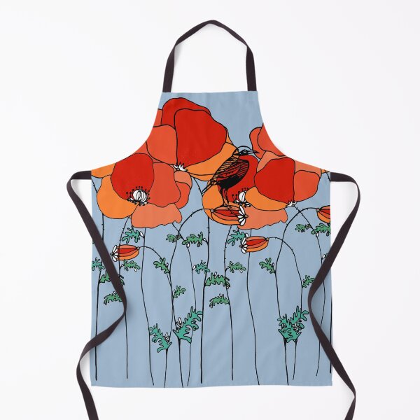 Item preview, poppies and bird designed and sold by RanitasArt.