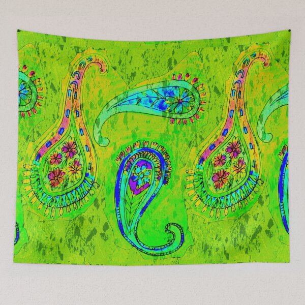 Item preview, giant green paisley designed and sold by Nickdavisinghe.