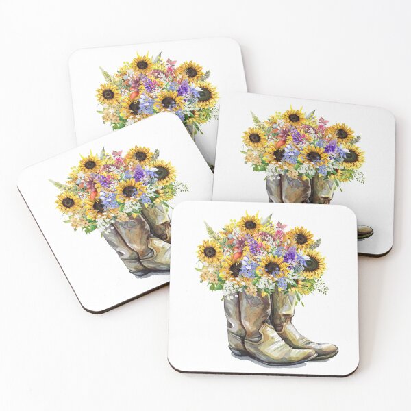 Item preview, Cowboy Boots Cowgirl Boots Sunflowers designed and sold by WildHoneyDesign.