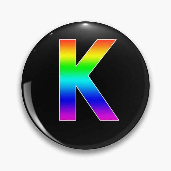 Item preview, The Letter K - Monogram in Rainbow Gradient designed and sold by Bumblefuzzies.