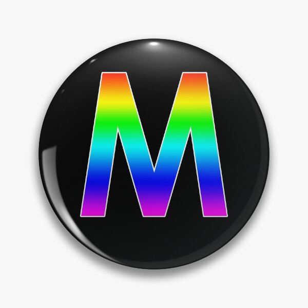 Item preview, The Letter M - Monogram in Rainbow Gradient designed and sold by Bumblefuzzies.