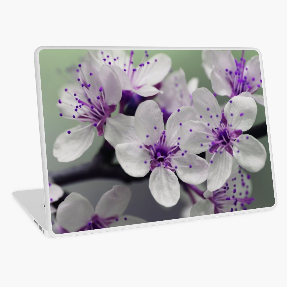 White Abstract Flowers Over Purple and Blue Cloud Mix - Skin Decal Vin –  TheSkinDudes