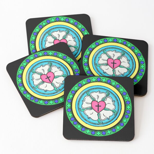 Item preview, Martin Luther Rose Lutheran Symbol Stained Glass Window Look 5 Solas designed and sold by funnytshirtemp.