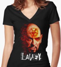 Anton LaVey Church of Satan T-Shirt Women's Fitted V-Neck T-Shirt
