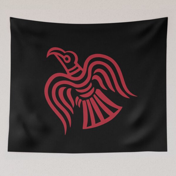 Item preview, Norse Viking Raven of Odin Red designed and sold by BluePagan.