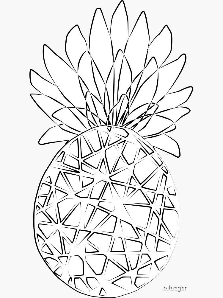 "Pineapple Outline" Sticker by eJaeger Redbubble