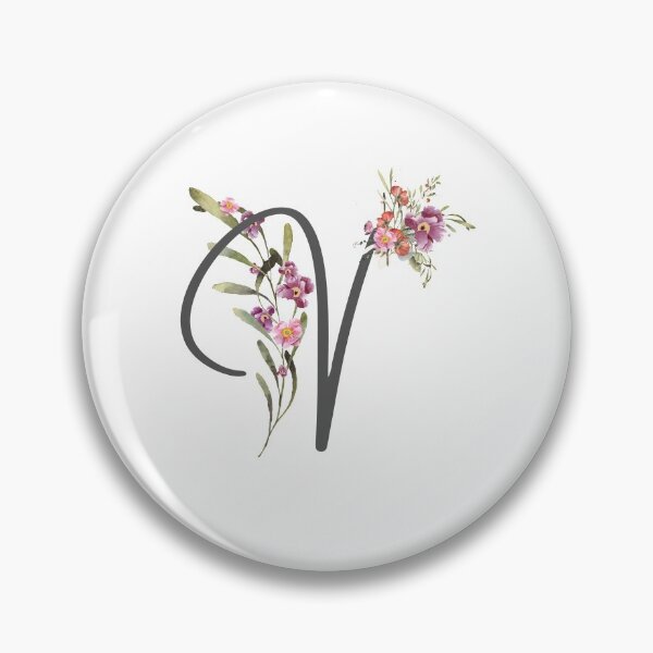 Item preview, Floral Initial Letter V designed and sold by TheFamilyVan.
