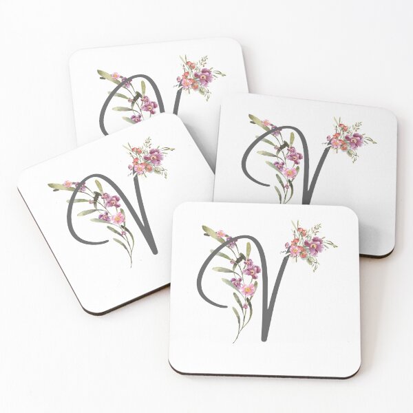 Item preview, Floral Initial Letter V designed and sold by TheFamilyVan.