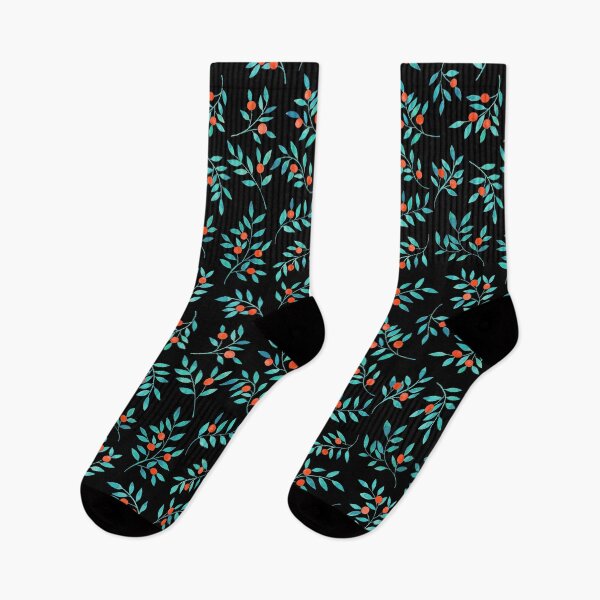 Item preview, Botanical Teal Branches in Black designed and sold by franzandsabina.