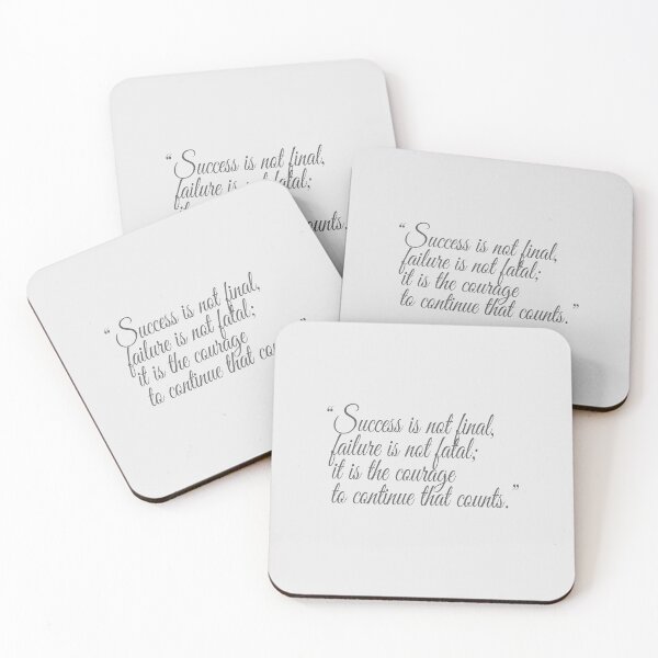 Item preview, "Success is not final, failure is not fatal; it is the courage to continue that counts." Gray Text Quote designed and sold by agsduy.