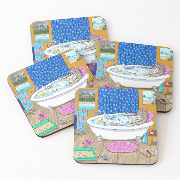 Item preview, Funny cat in bath Cat 665 designed and sold by artbylucie.