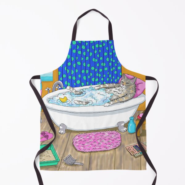 Item preview, Funny cat in bath Cat 665 designed and sold by artbylucie.
