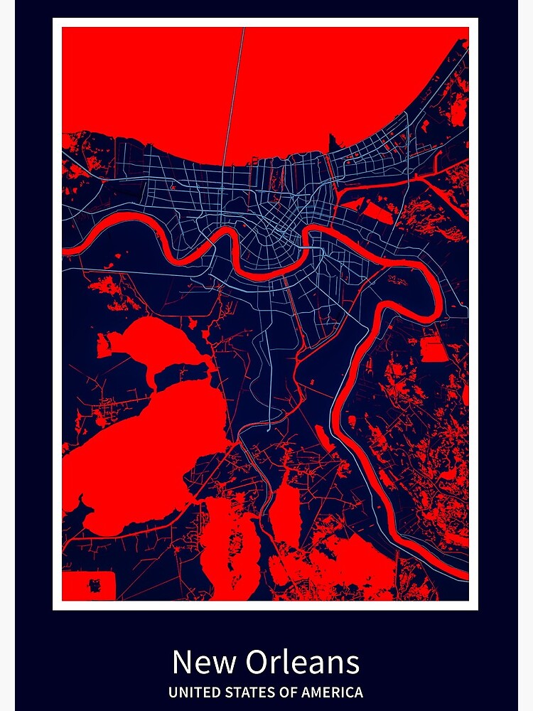 "New Orleans City Map Print, New Orleans City Map Poster, New Orleans