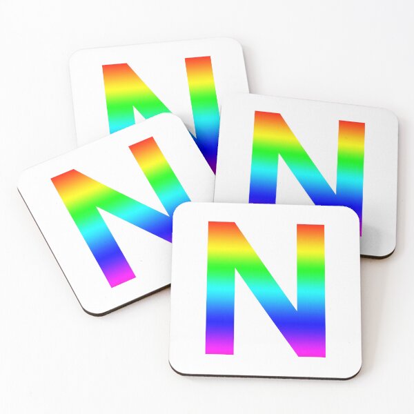 Item preview, The Letter N - Monogram in Rainbow Gradient designed and sold by Bumblefuzzies.