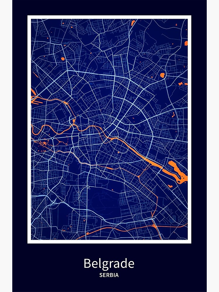 "Belgrade Map Print, Belgrade Map Poster, Belgrade Map Wall Art