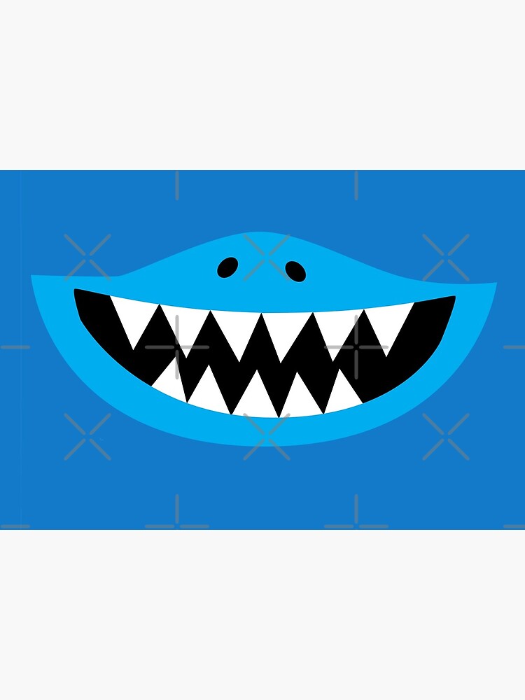 Kids Face Mask Shark Teeth Smiling by dgavisuals