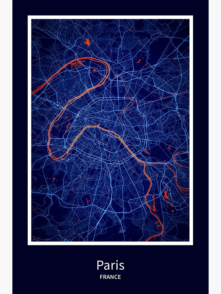 "Paris Map Print, Paris Map Poster, Paris Map Wall Art, Paris City Map
